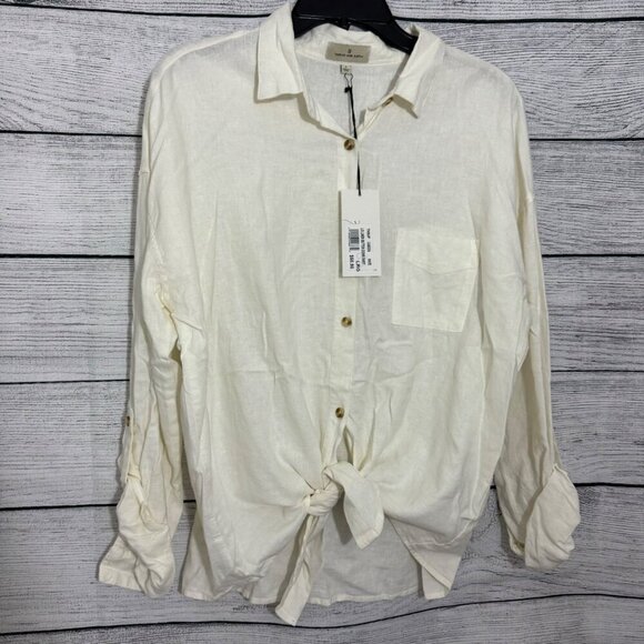 NWT Thread and Supply Linen Button Down Size L - Picture 1 of 3
